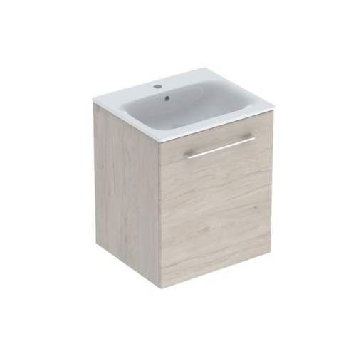 Geberit Selnova Square szafka z umywalką 55cm jedne drzwi, kolor orzech włoski jasny 501.251.00.1