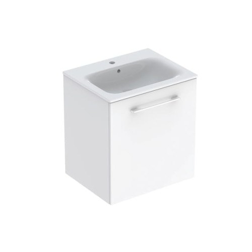 Geberit Selnova Square szafka z umywalką 60cm jedne drzwi, kolor biały (połysk) 501.252.00.1