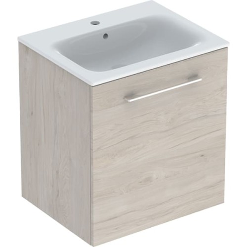 Geberit Selnova Square szafka z umywalką 60cm jedne drzwi, kolor orzech włoski jasny 501.255.00.1