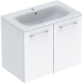 Geberit Selnova Square szafka z umywalką 80cm podwójne drzwi, kolor biały (połysk) 501.256.00.1