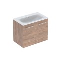 Geberit Selnova Square szafka z umywalką 80cm podwójne drzwi, kolor orzech włoski hickory 501.258.00.1