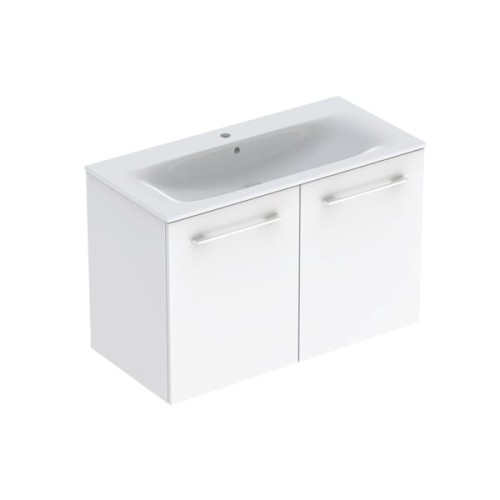 Geberit Selnova Square szafka z umywalką 100 cm podwójne drzwi, kolor biały (połysk) 501.260.00.1