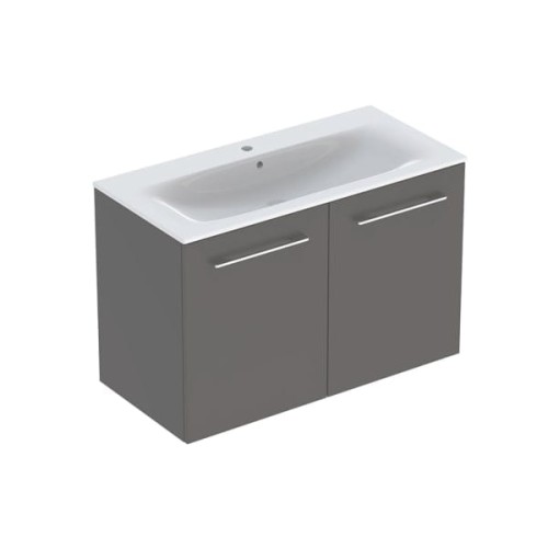 Geberit Selnova Square szafka z umywalką 100 cm podwójne drzwi, kolor lava (mat) 501.261.00.1