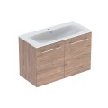 Geberit Selnova Square szafka z umywalką 100 cm podwójne drzwi, kolor orzech włoski hickory 501.262.00.1