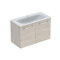 Geberit Selnova Square szafka z umywalką 100 cm podwójne drzwi, kolor orzech włoski jasny 501.263.00.1