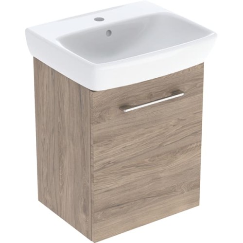 Geberit Selnova Square szafka z umywalką 50cm jedne drzwi, kolor orzech włoski hickory 502.752.00.1