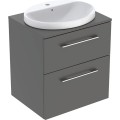 Geberit Selnova Square szafka z blatem i umywalką wpuszczaną w blat 59,1 cm dwie szuflady, kolor lava (mat) 502.869.00.1