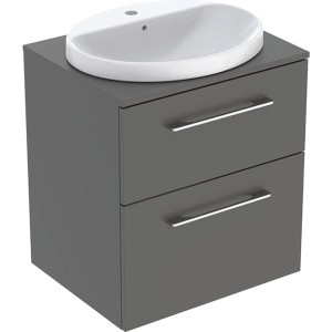 Geberit Selnova Square szafka z blatem i umywalką wpuszczaną w blat 59,1 cm dwie szuflady, kolor lava (mat) 502.869.00.1