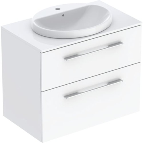 Geberit Selnova Square szafka z blatem i umywalką wpuszczaną w blat 79,1 cm dwie szuflady, kolor biały (połysk) 502.872.00.1