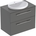 Geberit Selnova Square szafka z blatem i umywalką wpuszczaną w blat 79,1 cm dwie szuflady, kolor lava (mat) 502.873.00.1