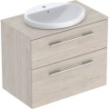 Geberit Selnova Square szafka z blatem i umywalką wpuszczaną w blat 79,1 cm dwie szuflady, kolor orzech włoski jasny 502.875.00.1