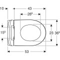 Geberit iCon Rimfree miska wisząca z deską wolnoopadającą 53x36,5cm, kolor biały 500.784.01.1 rysunek techniczny