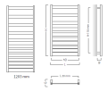 Rysunek techniczny - Grzejnik łazienkowy Instal Projekt Belti 400x1203mm, BEL-40/120