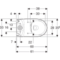 Geberit Selnova Compact Rimfree miska stojąca, kolor biały 500.478.01.7 rysunek techniczny