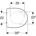 Geberit Selnova Compact deska sedesowa wolnoopadająca z systemem łatwego wypinania, kolor biały 501.931.00.1 rysunek techniczny