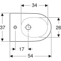 Geberit One bidet wiszący 54cm powłoka KeraTect, kolor biały 500.690.01.1 rysunek techniczny