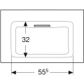 Geberit One umywalka meblowa 75cm, powłoka KeraTect 505.003.00.1 rysunek techniczny