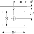 Geberit One umywalka meblowa 60cm, powłoka KeraTect 505.010.01.1 rysunek techniczny