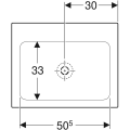 Geberit One umywalka meblowa 60cm, powłoka KeraTect 505.011.01.1 rysunek techniczny