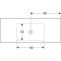 Geberit One umywalka meblowa 120cm, powłoka KeraTect 505.011.01.5 rysunek techniczny