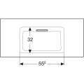 Geberit One umywalka meblowa 105cm, powłoka KeraTect 505.014.00.1 rysunek techniczny