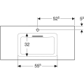 Geberit One umywalka meblowa 105cm, powłoka KeraTect 505.015.00.1 rysunek techniczny