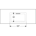 Geberit One umywalka meblowa 120cm, powłoka KeraTect 505.016.00.1 rysunek techniczny