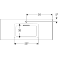Geberit One umywalka meblowa 120cm, powłoka KeraTect 505.017.00.1 rysunek techniczny