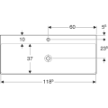 Geberit One umywalka 120cm, powłoka KeraTect 505.020.01.5 rysunek techniczny