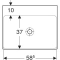 Geberit One umywalka 60cm, powłoka KeraTect 505.021.01.1 rysunek techniczny