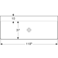 Geberit One umywalka 120cm, powłoka KeraTect 505.021.01.5 rysunek techniczny