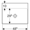 Geberit One umywalka kompaktowa 50cm, powłoka KeraTect 505.021.01.6 rysunek techniczny
