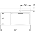 Geberit One umywalka 90cm, powłoka KeraTect 505.043.00.1 rysunek techniczny
