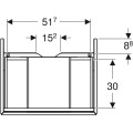 Geberit One szafka pod umywalkę 59,2 cm, kolor biały 505.071.00.1 rysunek techniczny