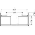 Geberit One szafka pod umywalkę 103,6 cm, kolor biały 505.074.00.1 rysunek techniczny
