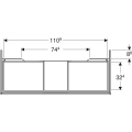 Geberit One szafka pod umywalkę 118,4 cm, kolor biały 505.075.00.1 rysunek techniczny