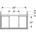 Geberit One szafka pod umywalkę 74 cm, kolor dąb/melamina 505.262.00.5 rysunek techniczny