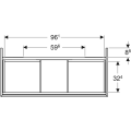 Geberit One szafka pod umywalkę 103,6 cm, kolor biały 505.264.00.1 rysunek techniczny