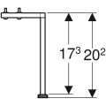 Geberit iCon zestaw nóg do mebli (2szt), kolor chrom błyszczący 502.329.00.1 rysunek techniczny