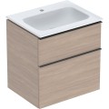 Geberit iCon zestaw szafka z umywalką 60cm, uchwyt lava (mat) szafka kolor dąb / powłoka KeraTect 502.331.JH.1