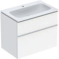 Geberit iCon zestaw szafka z umywalką 75cm, uchwyt matowy szafka kolor biały (wysoki połysk) / powłoka KeraTect 502.332.01.1