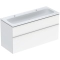 Geberit iCon zestaw szafka z umywalką 120cm, uchwyt chrom (polysk) szafka kolor biały (wysoki połysk) / powłoka KeraTect 502.334.01.2