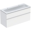 Geberit iCon zestaw szafka z umywalką 120cm, uchwyt matowy szafka kolor biały / powłoka KeraTect 502.334.01.3