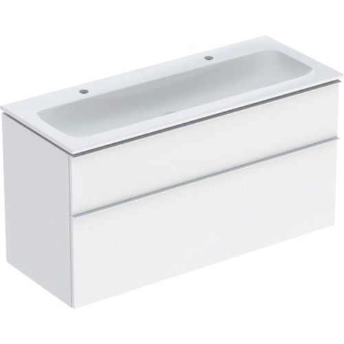 Geberit iCon zestaw szafka z umywalką 120cm, uchwyt matowy szafka kolor biały / powłoka KeraTect 502.334.01.3
