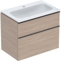 Geberit iCon Slim zestaw szafka z umywalką 75cm, uchwyt  lava (mat) szafka kolor dąb / melaminowa struktura drewna 502.336.JH.1