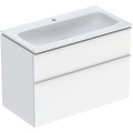 Geberit iCon Slim zestaw szafka z umywalką 90cm, uchwyt biały-mat szafka kolor biały (wysoki połysk) 502.337.01.1