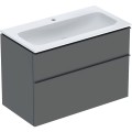 Geberit iCon Slim zestaw szafka z umywalką 90cm, uchwyt  lava (mat) szafka kolor lava (mat) 502.337.JK.1