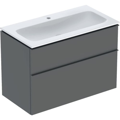 Geberit iCon Slim zestaw szafka z umywalką 90cm, uchwyt  lava (mat) szafka kolor lava (mat) 502.337.JK.1