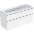 Geberit iCon Slim zestaw szafka z umywalką 120 cm, szafka kolor biały (wysoki połysk) 502.338.01.2