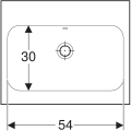 Geberit iCon Light umywalka nablatowa 60cm, kolor biały / powłoka KeraTect 501.847.00.4 rysunek techniczny